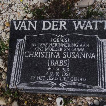 WATT Christina Susanna, van der 1916-1991