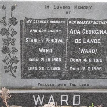 WARD Stanley Percival 1908-1969 :: LANGE Ada Georgina, de formerly WARD 1912-1995