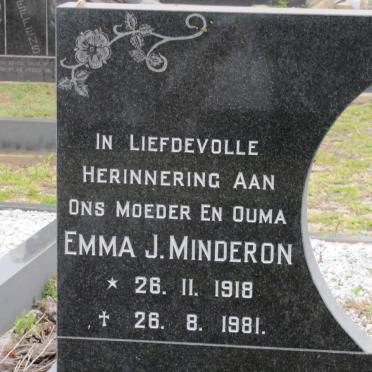 WEYERS Emma J. formerly MINDERON 1918-1981
