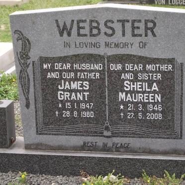 WEBSTER James Grant 1947-1980 &amp; Sheila Maureen 1946-2008