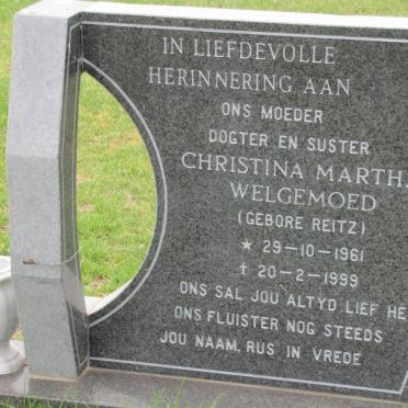 WELGEMOED Christina Martha nee REITZ 1961-1999