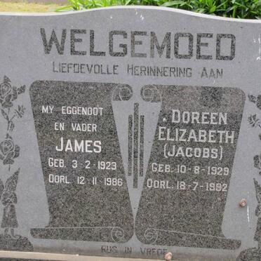 WELGEMOED James 1923-1986 &amp; Doreen Elizabeth JACOBS 1929-1992