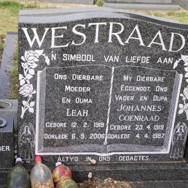 WESTRAADT Leah 1919-2006 &amp; Johannes Coenraad 1919-1987