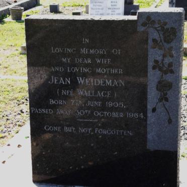 WEIDEMAN Jean nee WALLACE 1905-1964
