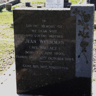 WEIDEMAN Jean nee WALLACE 1905-1964