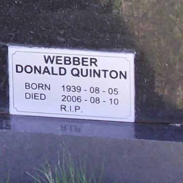 WEBBER Zeba Quinton 1912-1976 &amp; Donald Quinton 1939-2009