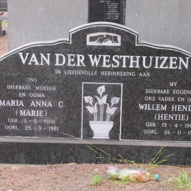 WESTHUIZEN Maria Anna, van der 1906-1981 &amp; Willem Hendrik 1907-1973