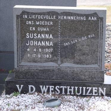 WESTHUIZEN Susanna Johanna, van der 1907-1983