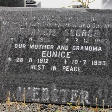 WEBSTER Francis George 1906-1987 &amp; Eunice 1912-1993