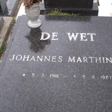 WET Johannes Marthinus, de 1916-1987