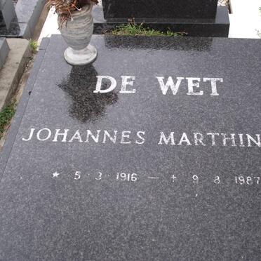 WET Johannes Marthinus, de 1916-1987