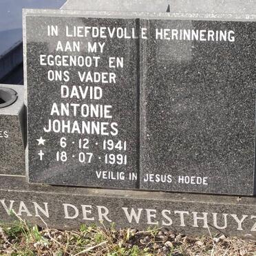 WESTHUYZEN David Antonie Johannes, van der 1941-1991