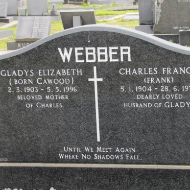 WEBBER Gladys Elizabeth CAWOOD 1903-1996 &amp; Charles Francis 1904-1976