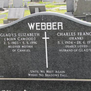 WEBBER Gladys Elizabeth CAWOOD 1903-1996 &amp; Charles Francis 1904-1976