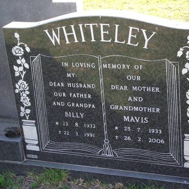 WHITELEY E.B. 1932-1991 &amp; Mavis Geraldine E. 1933-2006