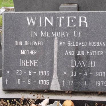 WINTER David 1900-1979 &amp; Irene 1906-1985