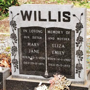 WILLIS Mary Jane 1926-1971 :: WILLIS Eliza Emily 1902-1972