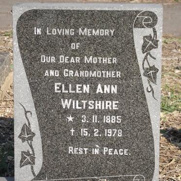WILTSHIRE Ellen Ann 1885-1978