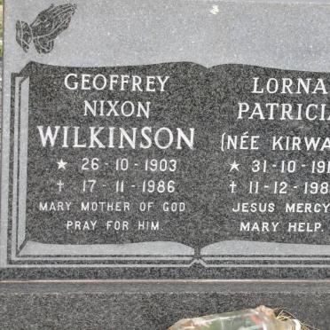 WILKINSON Geoffrey Nixon 1903-1986 &amp; Lorna Patricia KIRWAN 1910-1987