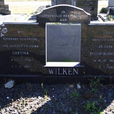 WILKEN Gertina 1906-1980 &amp; Philip Rudolph 1908-1982