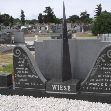 WIESE Edward D.G. 1927-1981 &amp; Caroline Martha 1929-2011