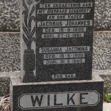 WILKE Jacobus Johannes 1906-1961 &amp; Susanna Jacomina 1900-1980