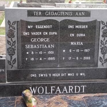 WOLFAARDT George Sebastiaan 1901-1985 &amp; Maria Magdalena G. 1917-2003