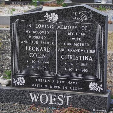 WOEST Leonard Colin 1946-1983 :: WOEST Christina 1913-1993