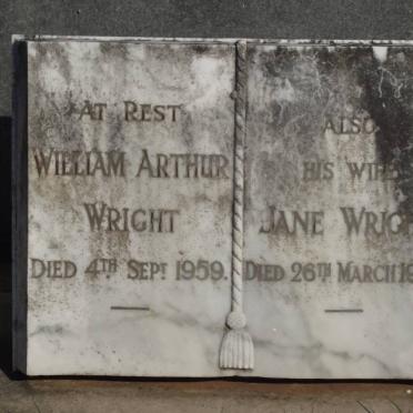 WRIGHT William Arthur -1959 &amp; Jane -1962