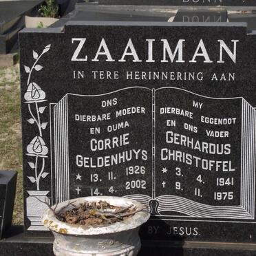 ZAAIMAN Corrie Geldenhuys 1926-2002 :: ZAAIMAN Gerhardus Christoffel 1941-1975