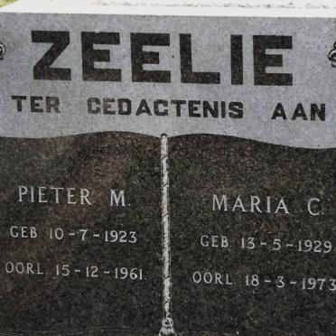 ZEELIE Pieter M. 1923-1961 &amp; Maria C. 1929-1973
