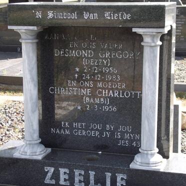 ZEELIE Desmond Gregory 1956-1983 &amp; Christine Charlott 1956-