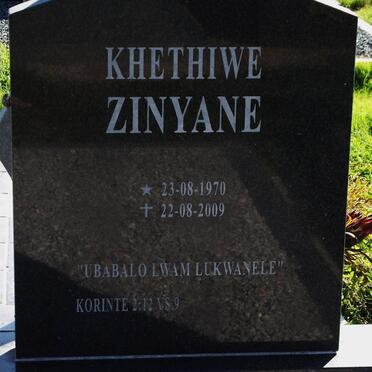 ZINYANE Khethiwe 1970-2009