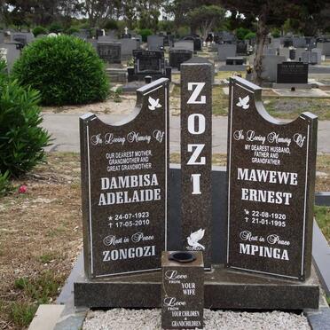 ZOZI Mawewe Ernest 1920-1995 &amp; Dambiza Adelaide 1923-2010