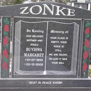 ZONKE Buyiswa Margaret 1950-2008