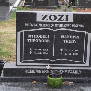 ZOZI Mthobeli Theodore 1962-1996 &amp; Mandisa Trudy 1965-2009