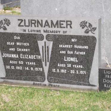 ZURNAMER Johanna Elizabeth 1912-1978 &amp; Lionel 1912-1971
