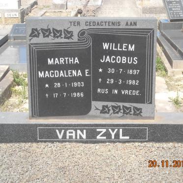 ZYL Willem Jacobus, van 1897-1982 &amp; Martha Magdalena E. 1903-1986