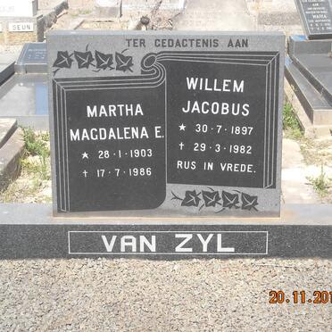 ZYL Willem Jacobus, van 1897-1982 &amp; Martha Magdalena E. 1903-1986