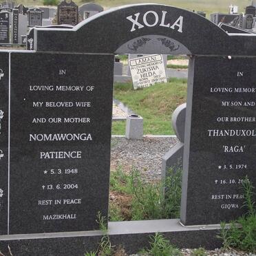 XOLA Nomawonga Patience 1948-2004 :: XOLA Thanduxolo 1974-2003