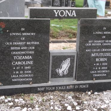 YONA Mtutuzeli Robin 1934-2006 &amp; Tozama Caroline 1940-2006