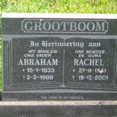 GROOTBOOM Abraham 1933-1998 &amp; Rachel 1941-2001