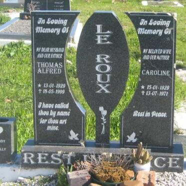 ROUX Thomas Alfred, le 1929-1999 &amp; Caroline 1929-1971