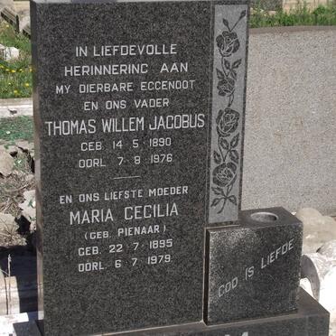 ADLAM Thomas Willem Jacobus 1890-1976 &amp; Maria Cecilia PIENAAR 1895-1979