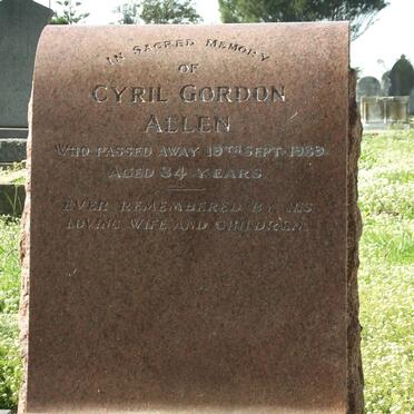 ALLEN Cyril Gordon -1939