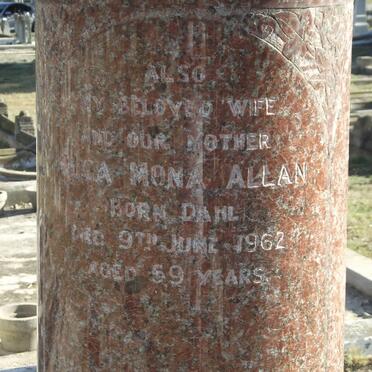 ALLAN Olga Mona nee DAHL -1962