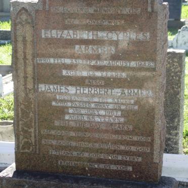 ARMER Elizabeth Cyples -1948 &amp; James Herbert -1967