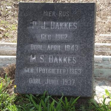 BAKKES P.J. 1862-1943 &amp; M.S. POTGIETER 1863-1937