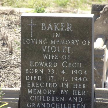 BAKER Violet 1904-1940
