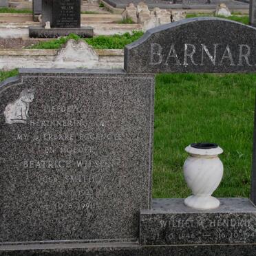 BARNARD Wilhelm Hendrik 1946-1946 :: WILSON Beatrice nee SMITH 1923-1991